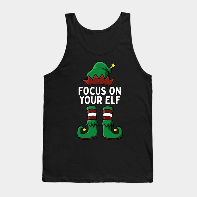 Self Improvement Quote Christmas Funny Elf Pun Motivational Tank Top by VDK Merch